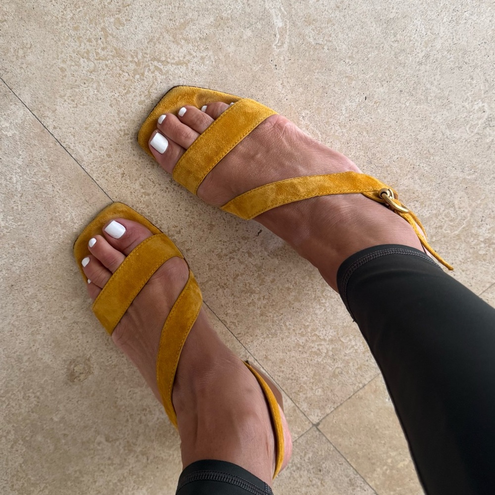 Gianvito Rossi Yellow suede sandals with a block heel  size 7